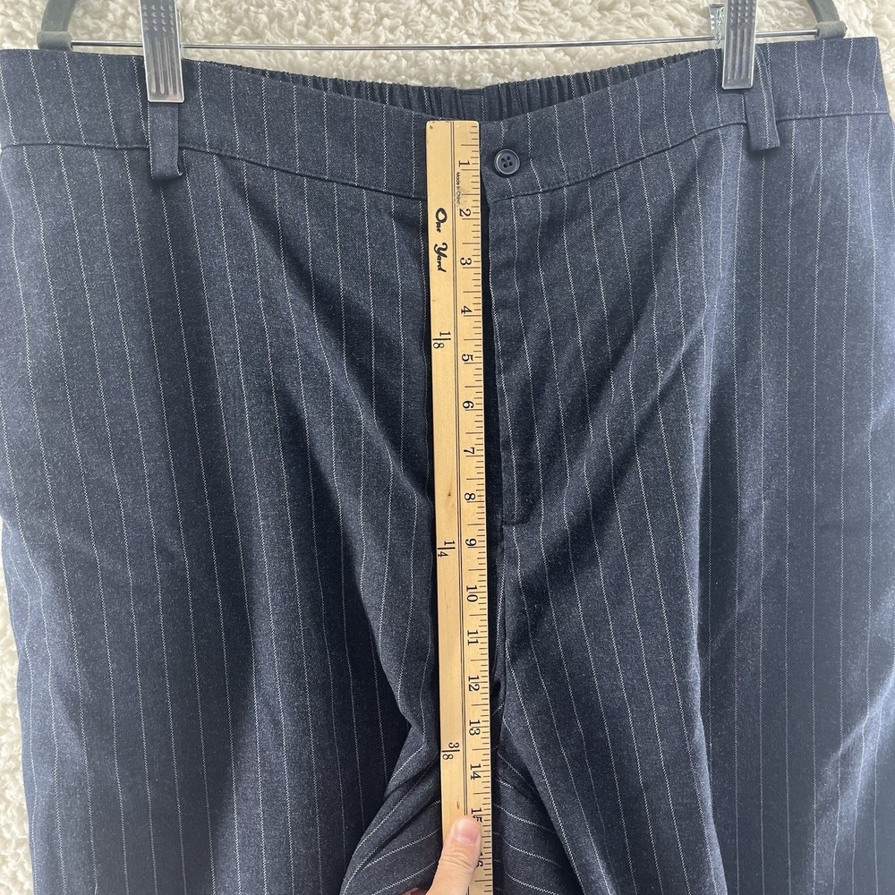 Women's Navy Wide-Leg Pants Size 2X Striped Office‎ Career Academia Relaxed - Picture 3 of 9